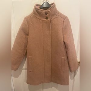 J Crew Button-neck City Coat - size  4 petite/Tan/ Cream